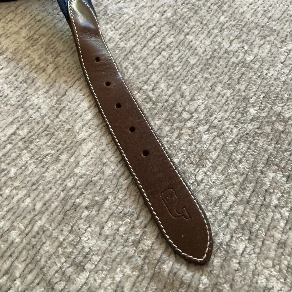 Vineyard Vines Christmas Tree Belt Size 28 Leather Canvas Holiday‎ Preppy